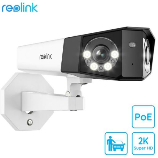 Kamera Reolink Duo PoE, 2K (2560x1440), AI, nočno snemanje, 150°, IP66, dvosmerna komunikacija, aplikacija