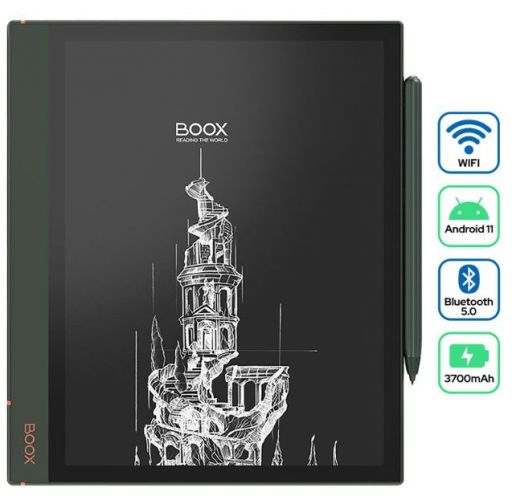 E-bralnik/tablični računalnik 10.3`` BOOX Note AIR2 Plus, Android 11, 4GB RAM + 64GB ROM, Wi-Fi, Bluetooth 5.0, USB Type-C, črno-zelen