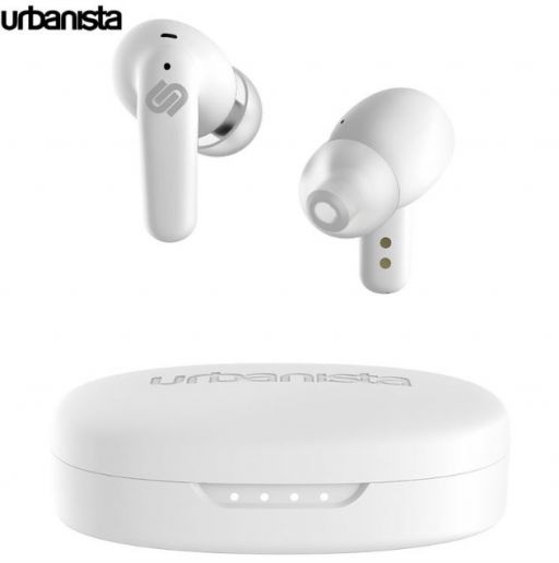 Brezžične slušalke URBANISTA SEOUL , Bluetooth® 5.2, TWS, do 32 ur predvajanja, upravljanje na dotik, brezžično polnjenje, nizka zakasnitev, bele (Pearl White)