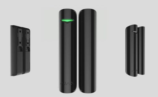 Ajax DoorProtect - Brezžični magnetni kontakt z vhodom za dodatni kontakt (črna barva)