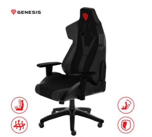 Gaming stol Genesis Nitro 650, ergonomski, nastavljiv naklon, funkcija zibanja, črn (Onyx Black)
