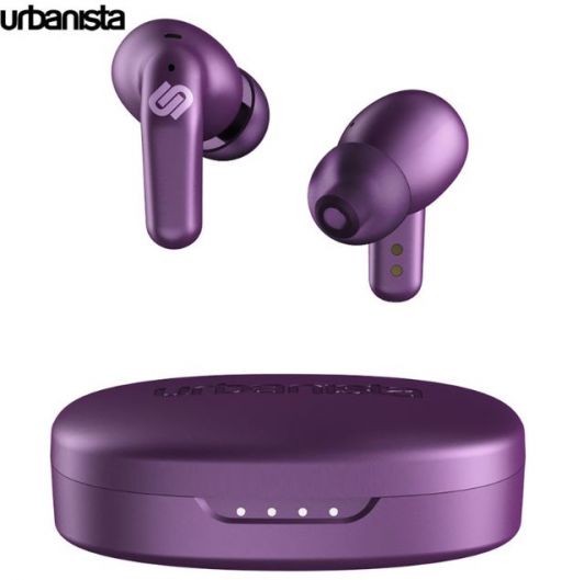 Brezžične slušalke URBANISTA SEOUL , Bluetooth® 5.2, TWS, do 32 ur predvajanja, upravljanje na dotik, brezžično polnjenje, nizka zakasnitev, vijolične (Vivid Purple)