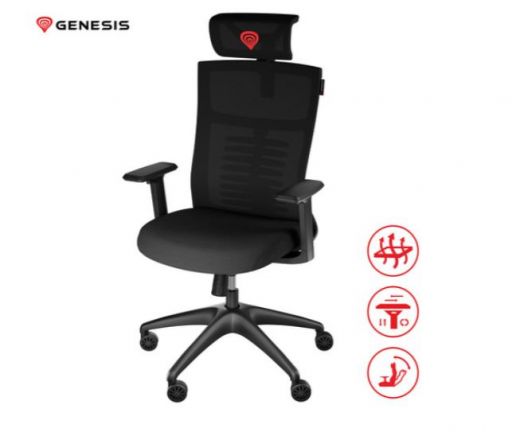 Gaming / pisarniški stol Genesis Astat 200 , ergonomski, tehnologija PureFlow™, konstrukcija ExoBase™, CareGlide™, nastavljiva višina / naklon, črn