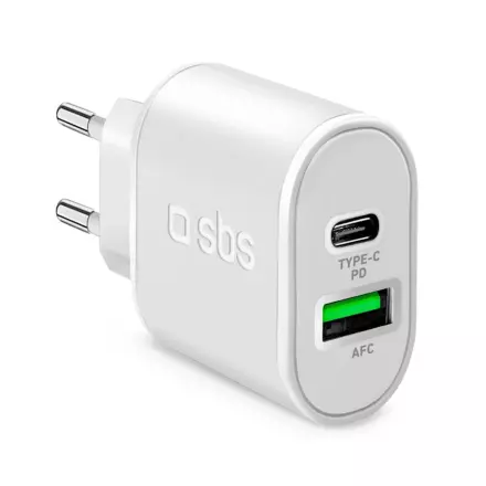 Adapter Ultra Fast USB-C 20W + USB-A 18W bel