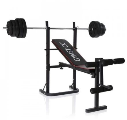 Večfunkcijska vadbena klop Gymstick Weight Bench STR-WB40 s setom 40kg uteži