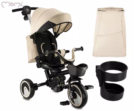 Otroški voziček/tricikel MoMi IVI 3v1 črno-bež