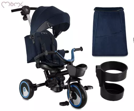 Otroški voziček/tricikel MoMi IVI 3v1 črno-moder