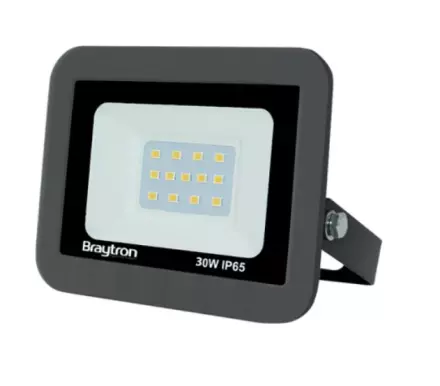 LED stenski reflektor Braytron - 30W, hladno bela, 2700LM, IP65, antracit