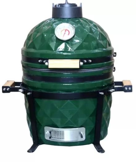 Keramični žar Kamado Pro 15″ Diamond - temno zelen