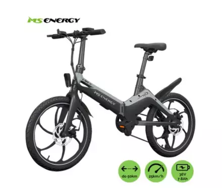 Električno kolo MS Energy i10 - črno sivo