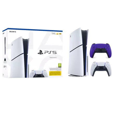 Igralna konzola PlayStation 5 Slim, 1TB + dodaten kontroler (vijoličen)
