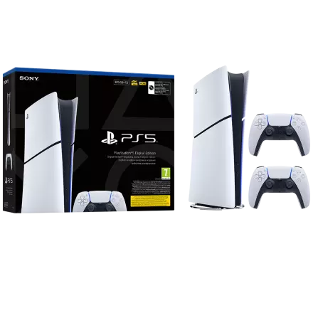 Igralna konzola PlayStation 5 Slim Digital, 825GB + dodaten kontroler (bel)