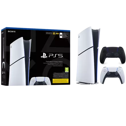 Igralna konzola PlayStation 5 Slim Digital, 825GB + dodaten kontroler (črn)