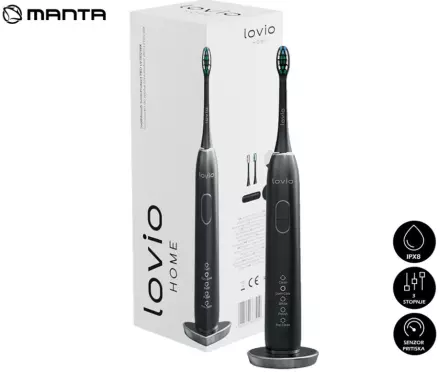 Sonična zobna ščetka Manta Lovio SonicProtect PRO - črna