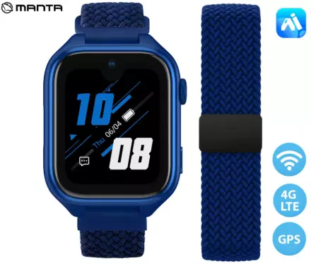 Otroška pametna ura Manta Stelio Junior Pro AI 4G - modra