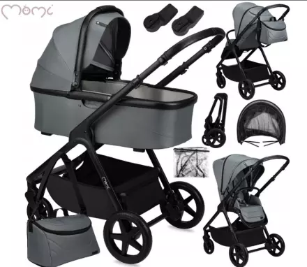 Otroški voziček MoMi GISELLE 2v1 -  siv