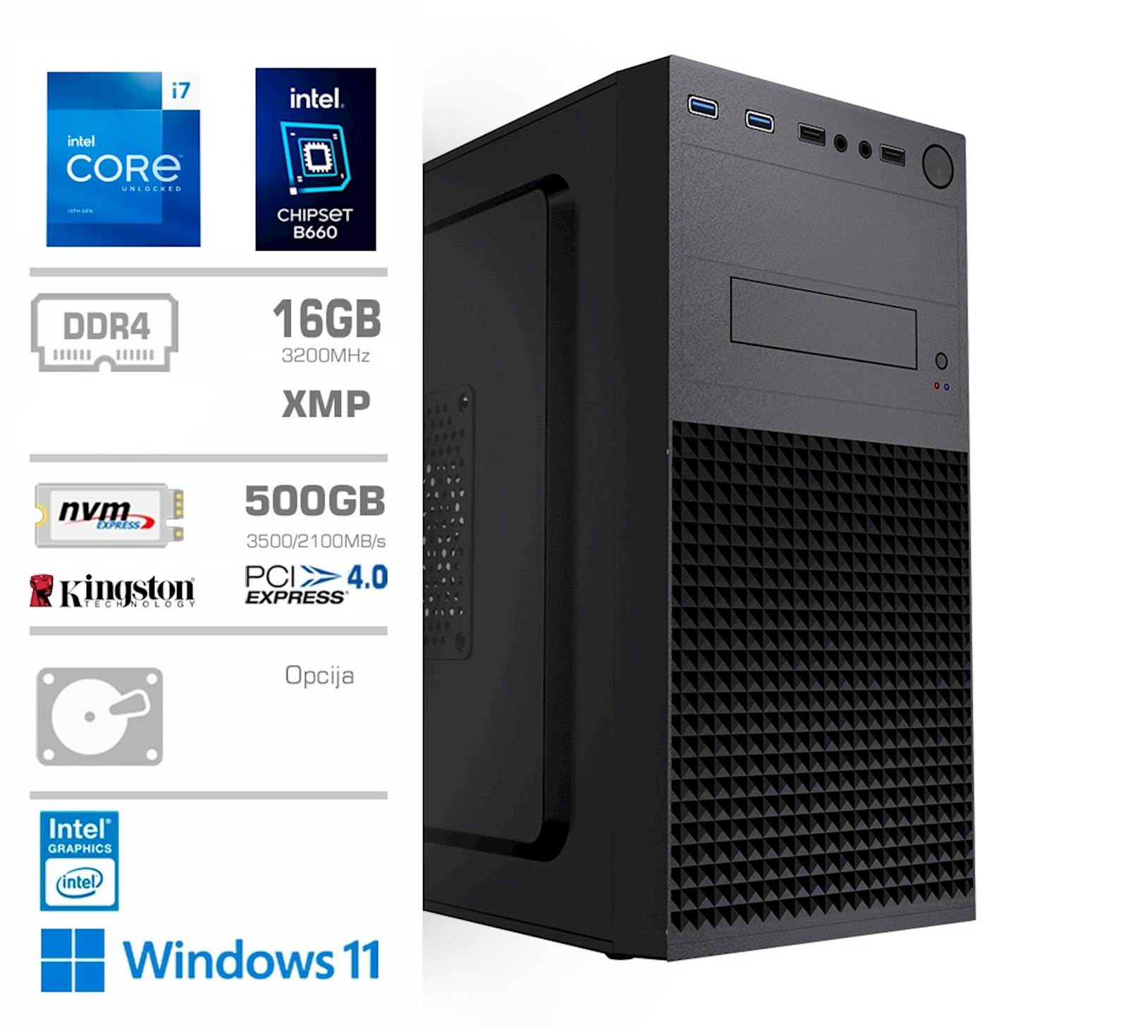 Namizni računalnik PCX Exam i5 12400/16GB/500GB/W11 1