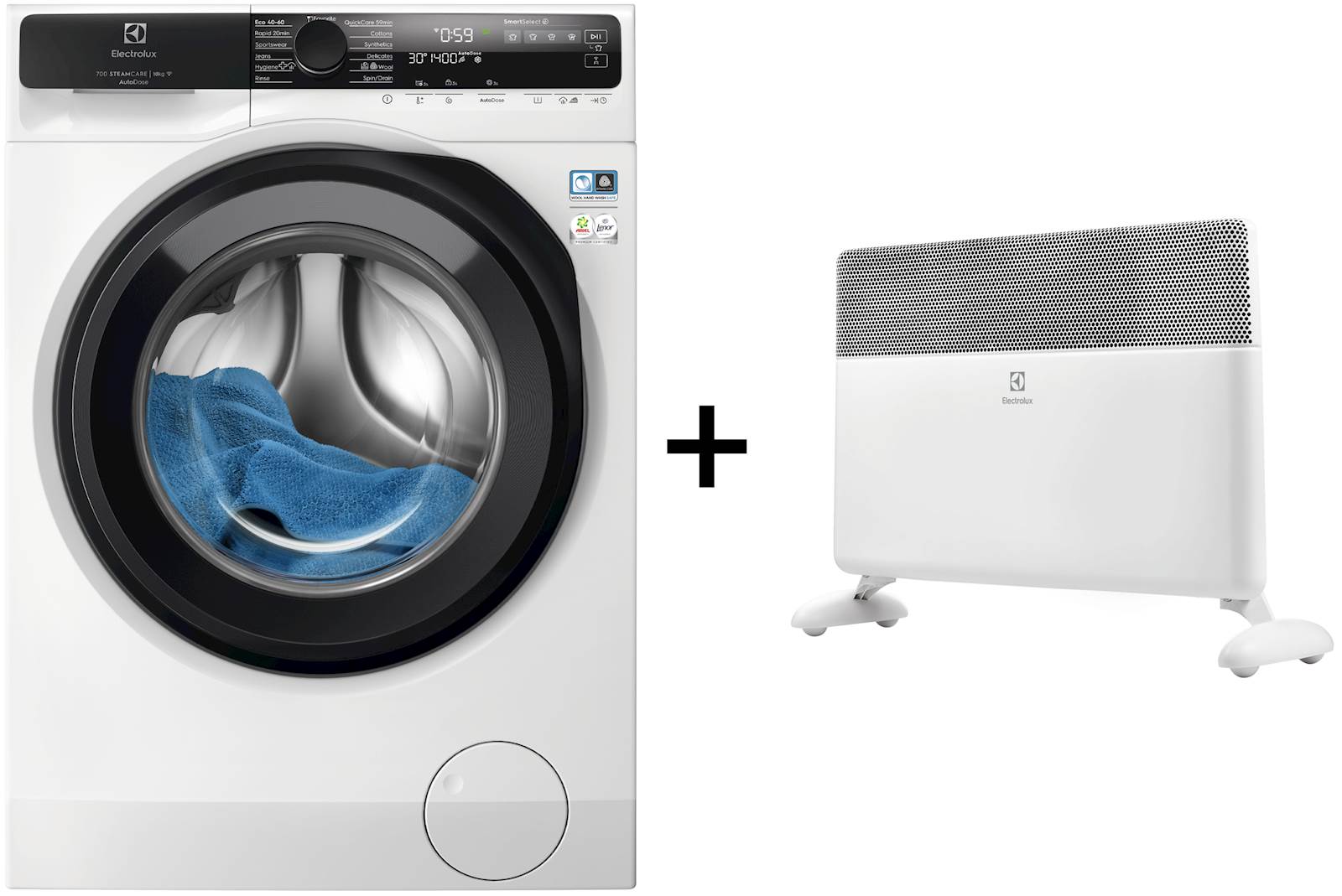Pralni stroj Electrolux EW7F5412ACE + grelnik Electrolux ECH/AT-2000 3AI-W EEC 1
