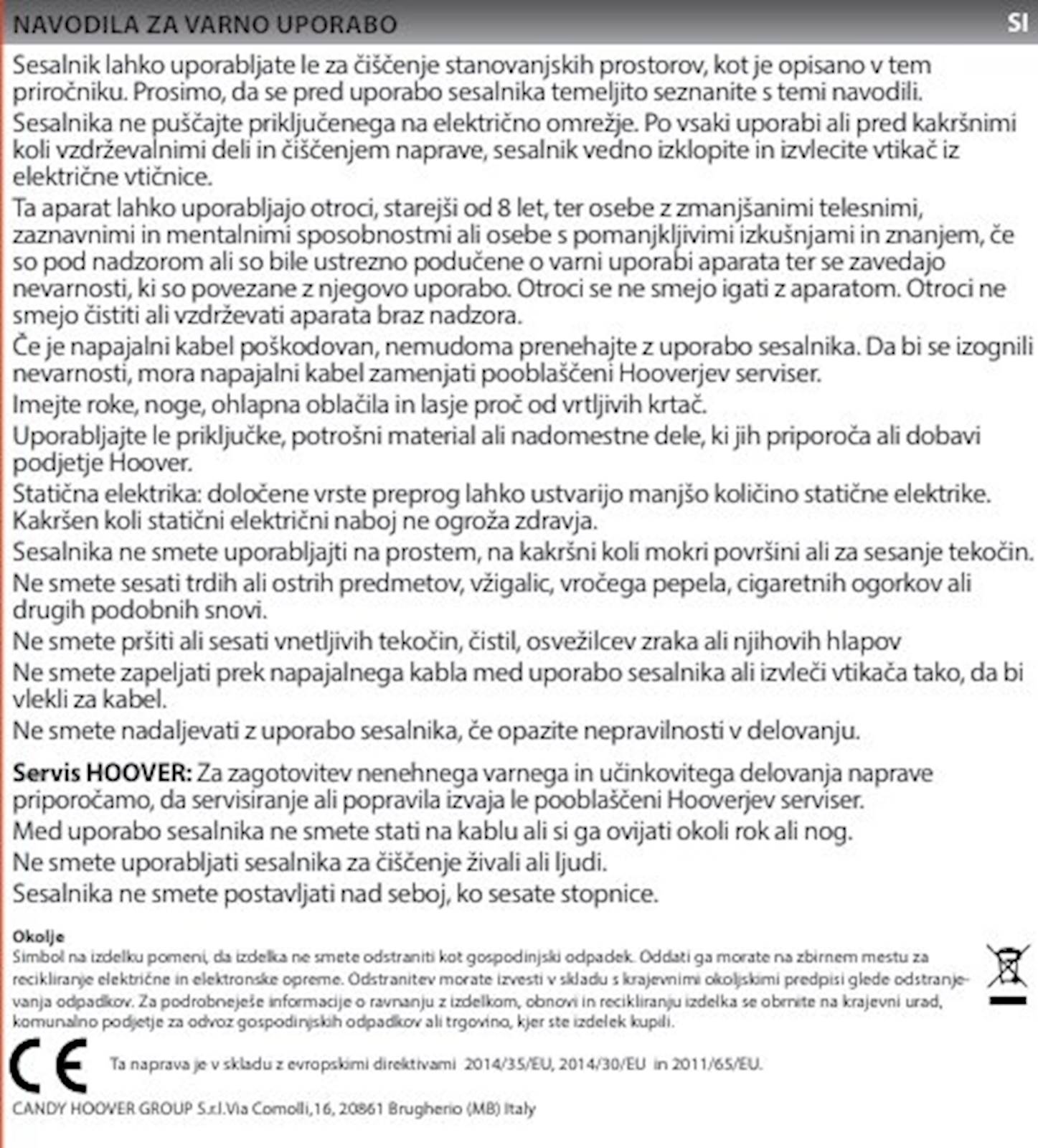 Sesalnik z vrečko Hoover HE210P 011 15