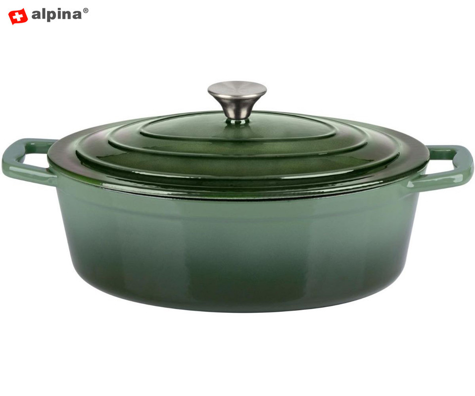 Litoželezni lonec Alpina - zelen 1