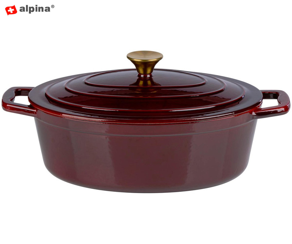 Litoželezni lonec Alpina - rdeč 1