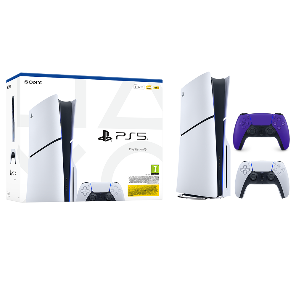Igralna konzola PlayStation 5 Slim, 1TB + dodaten kontroler (vijoličen) 1