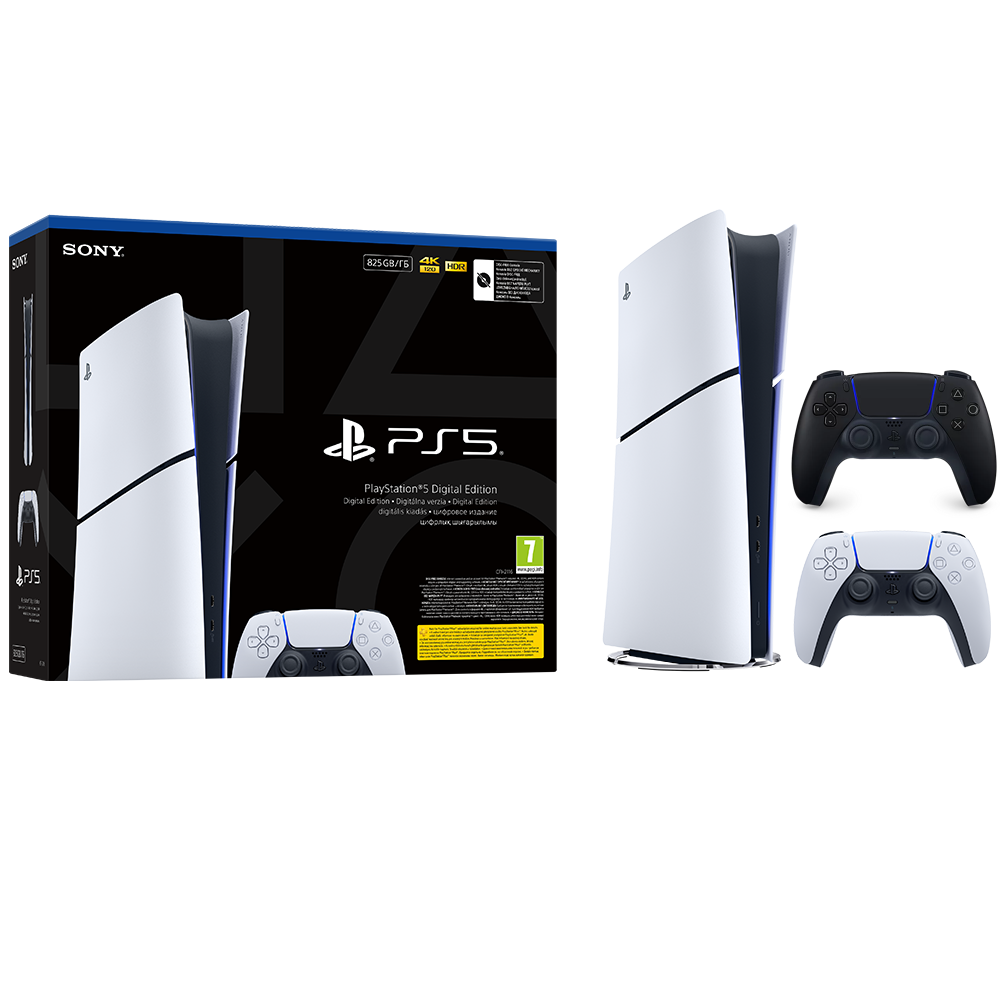 Igralna konzola PlayStation 5 Slim Digital, 825GB + dodaten kontroler (črn) 1