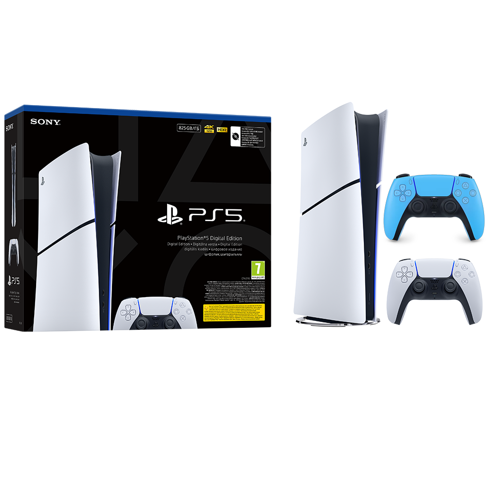 Igralna konzola PlayStation 5 Slim Digital, 825GB + dodaten kontroler (moder) 1