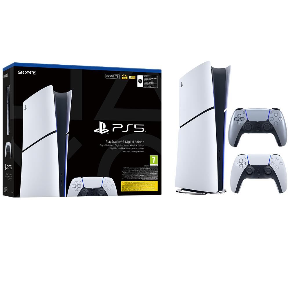 Igralna konzola PlayStation 5 Slim Digital, 825GB + dodaten kontroler (srebrn) 1
