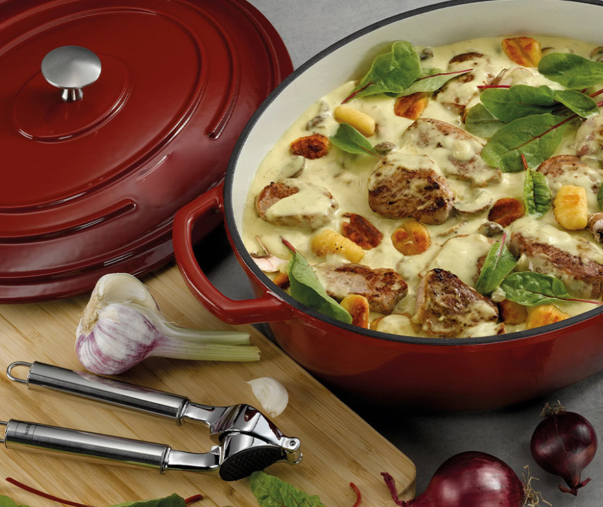 Litoželezni lonec Alpina - rdeč 2