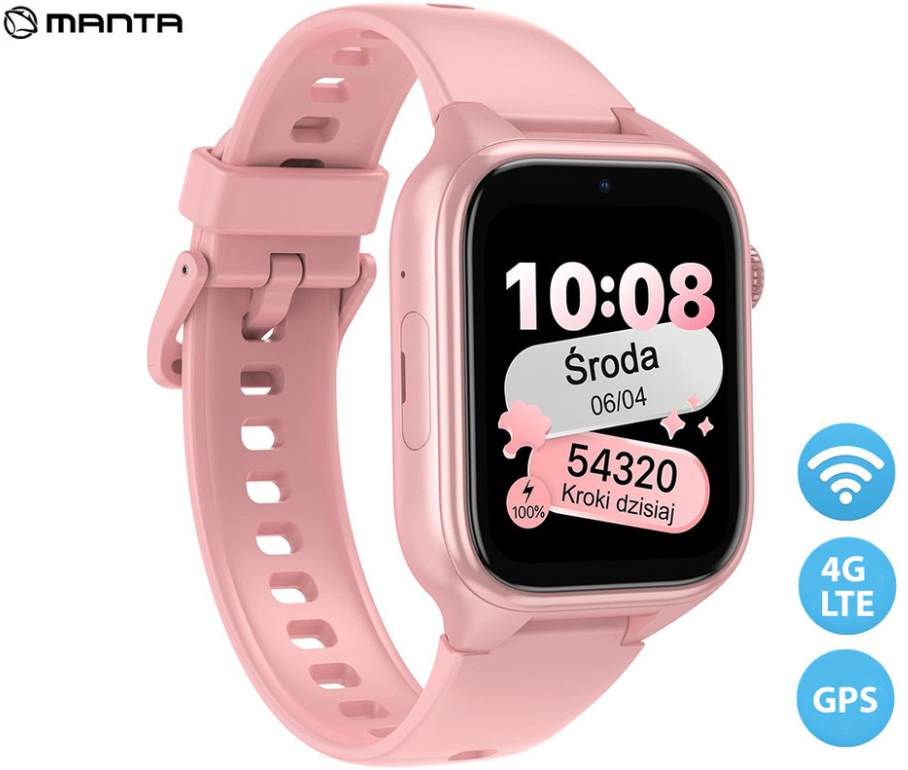 Otroška pametna ura Manta Stelio Junior 4G - roza  1