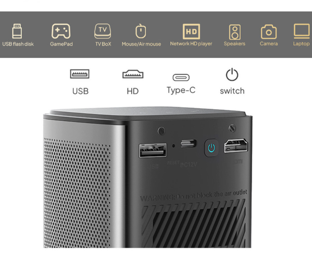 Prenosni projektor Byintek UFO P70X 3D LED DLP črn 3