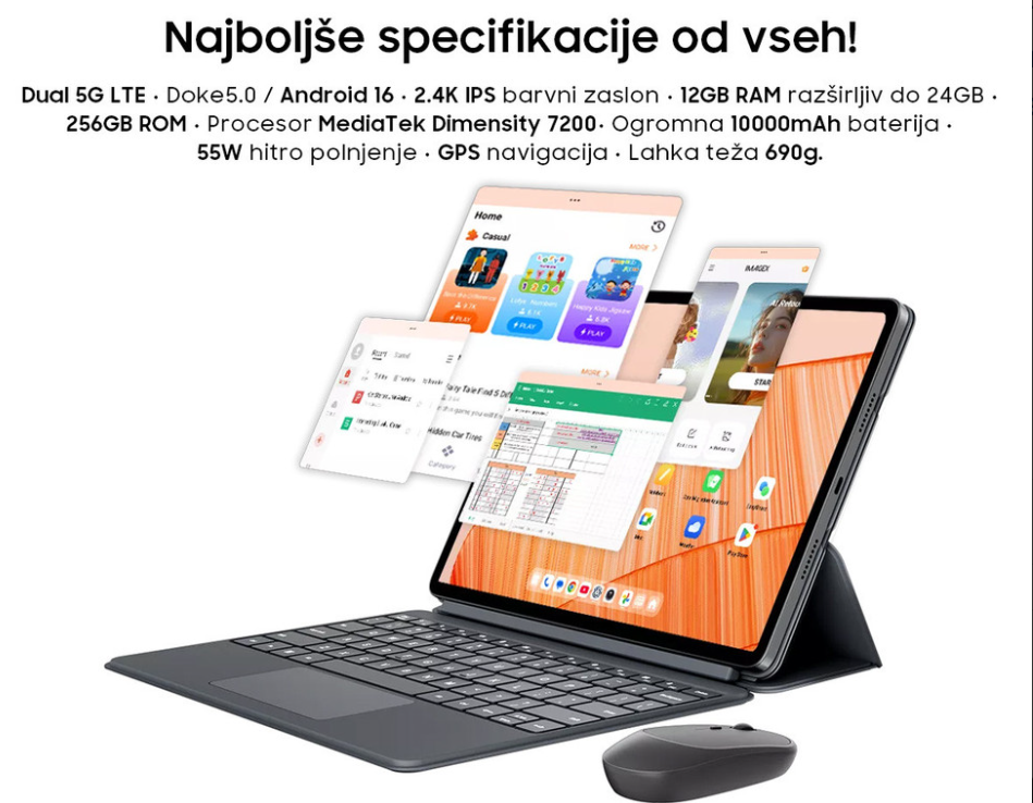 Tablični računalnik Blackview MEGA 12 LTE - siv  2