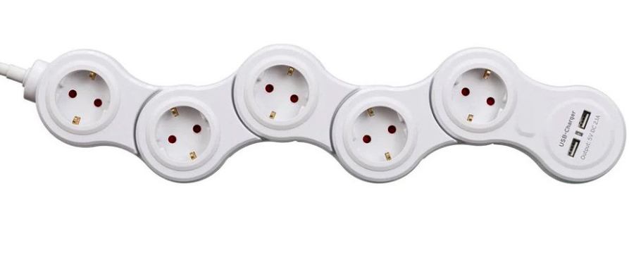 Električni podaljšek WELL EXTSR-5S3M-USB  3