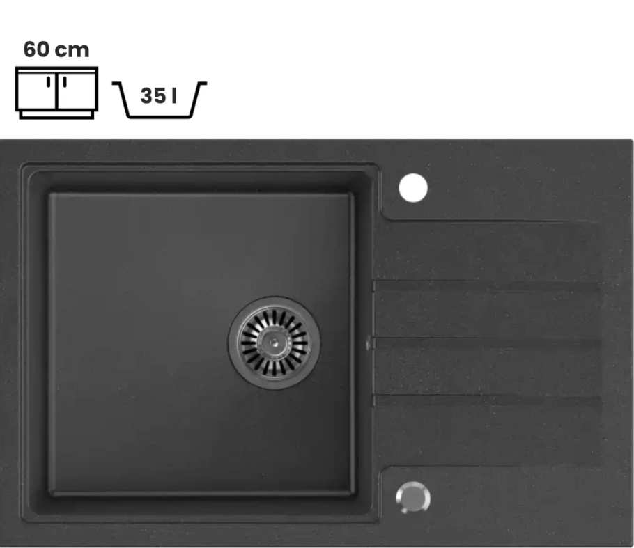 Pomivalno korito Quadron Peter 111 - črno 2