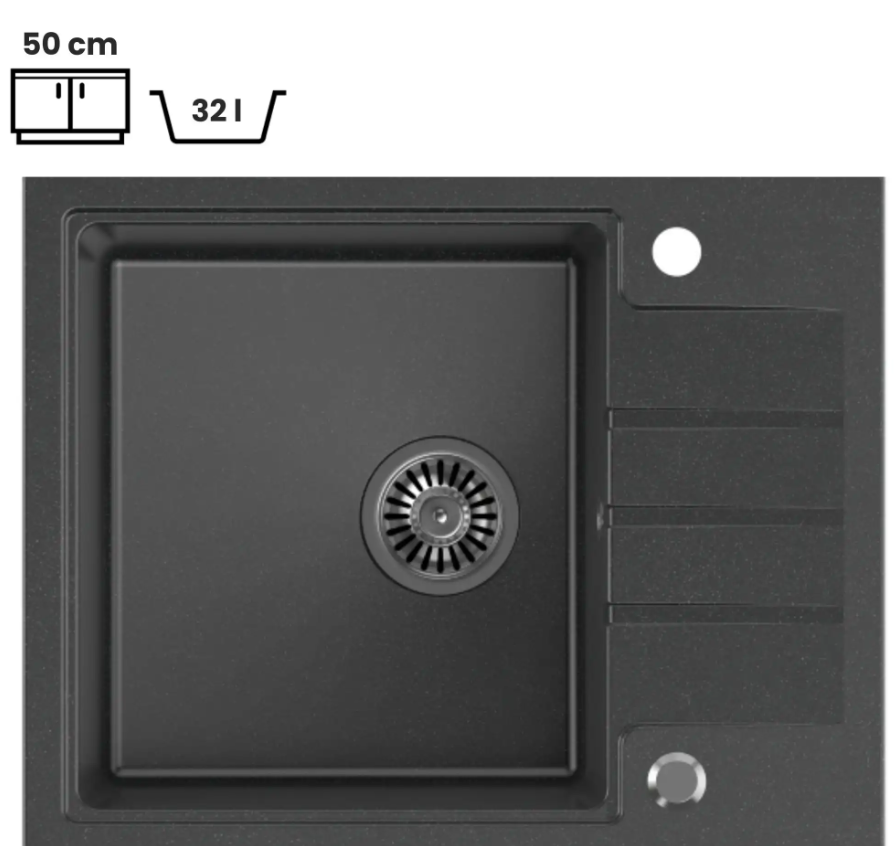 Pomivalno korito Quadron Peter 116 - črno  2