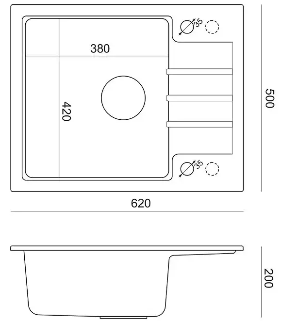 Pomivalno korito Quadron Peter 116 - črno  4