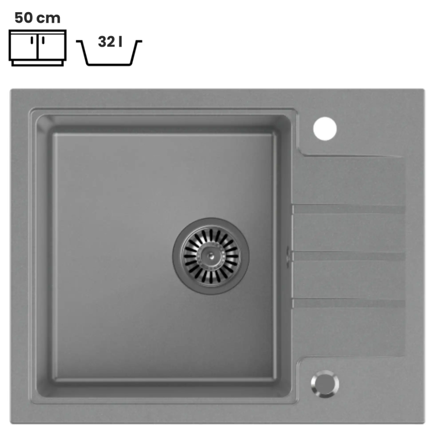 Pomivalno korito Quadron Peter 116 - sivo 2