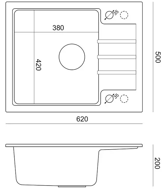 Pomivalno korito Quadron Peter 116 - bež 4