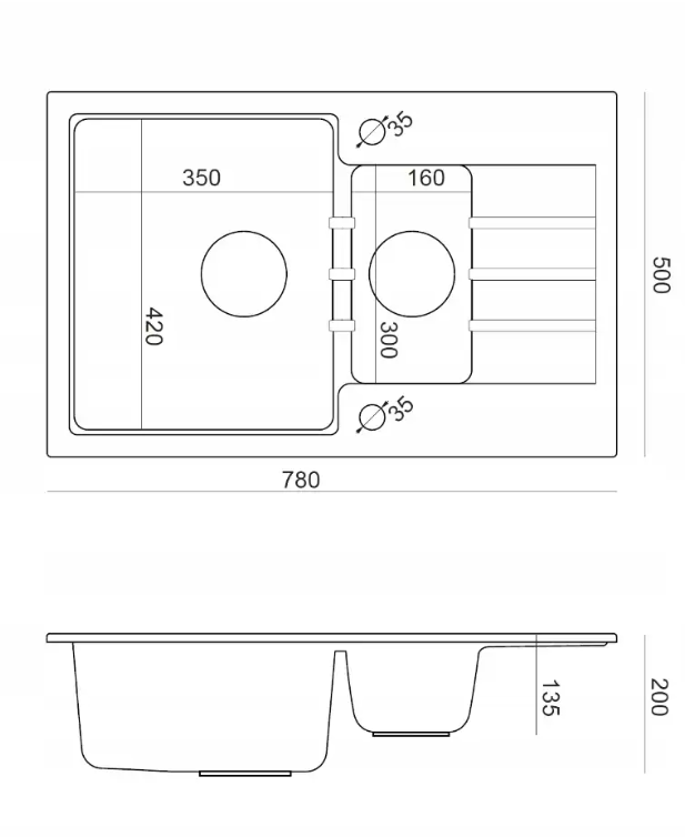 Pomivalno korito Quadron Peter 156 - črno 4