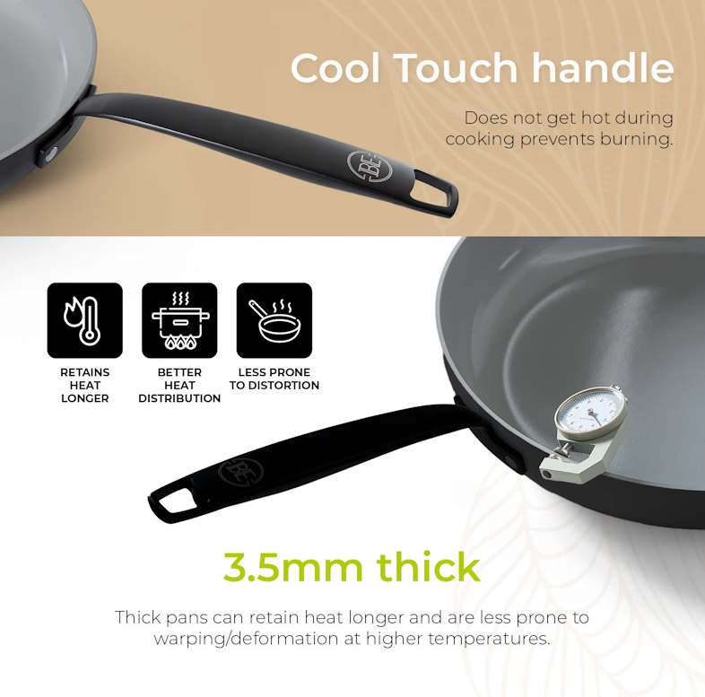 Set posod BE Living Set tava Essential Black 20-24-28 cm 4