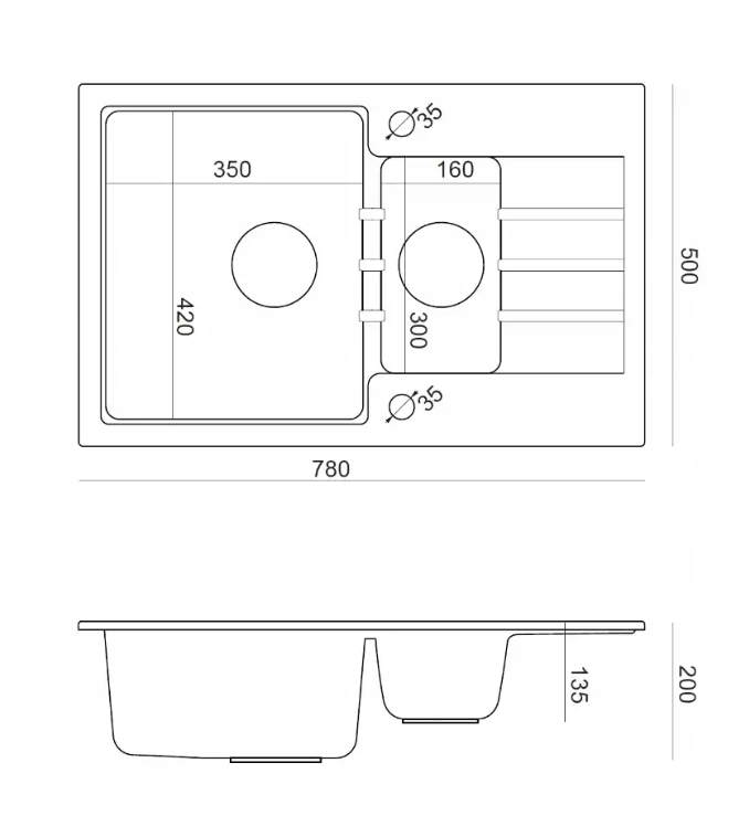 Pomivalno korito Quadron Peter 156 - bež 4