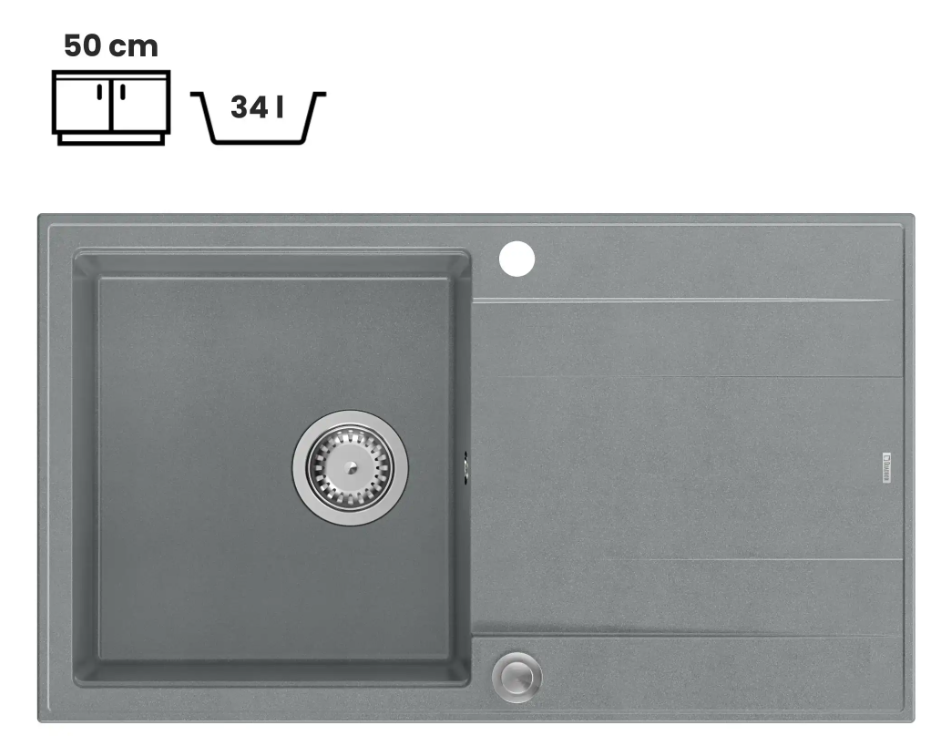Pomivalno korito Quadron Evan 111 - siva 2