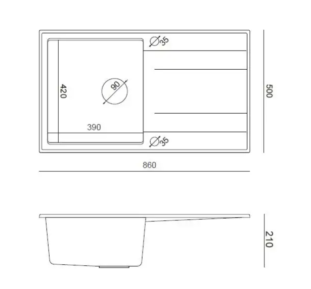 Pomivalno korito Quadron Evan 111 - siva 3