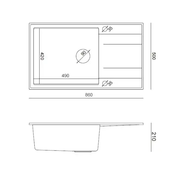 Pomivalno korito Quadron Evan 136 XL - siva 3