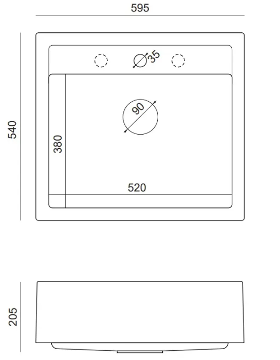 Pomivalno korito Quadron Bill 110 - črna 3
