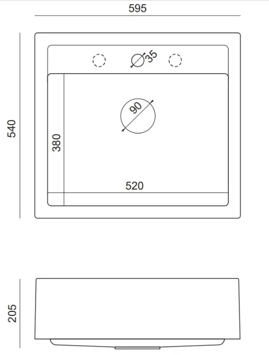 Pomivalno korito Quadron Bill 110 - bela 3