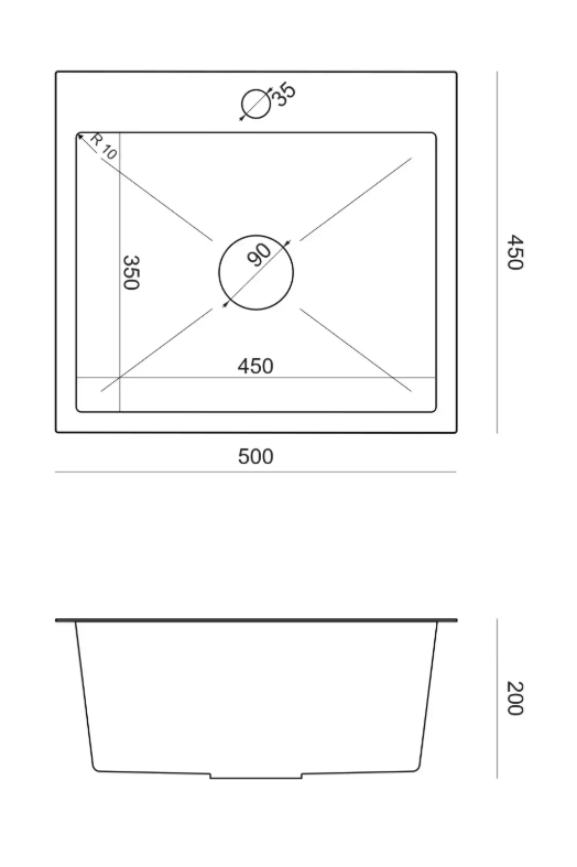 Pomivalno korito Quadron Luke 100 - srebrna 3