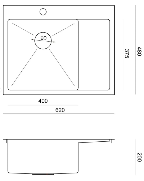 Pomivalno korito Quadron Russel 116 - zlata 3