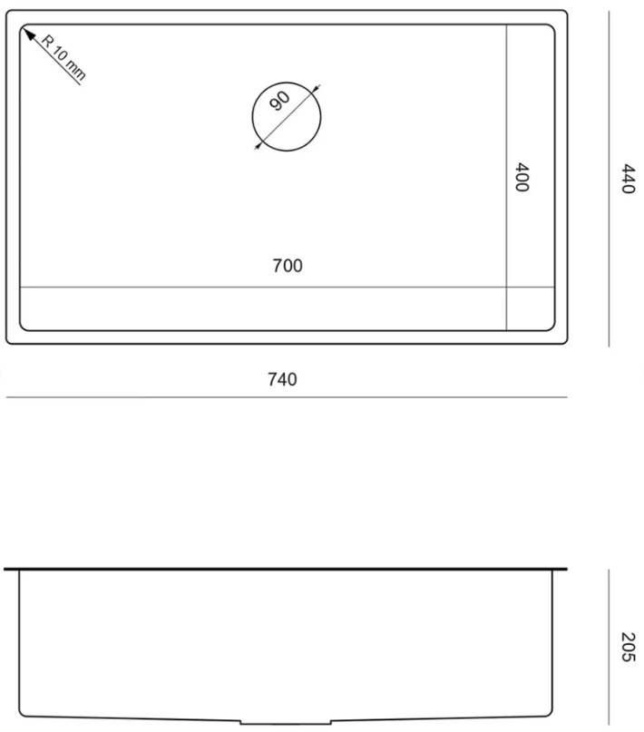 Pomivalno korito Quadron Anthony 80 - srebrna 3